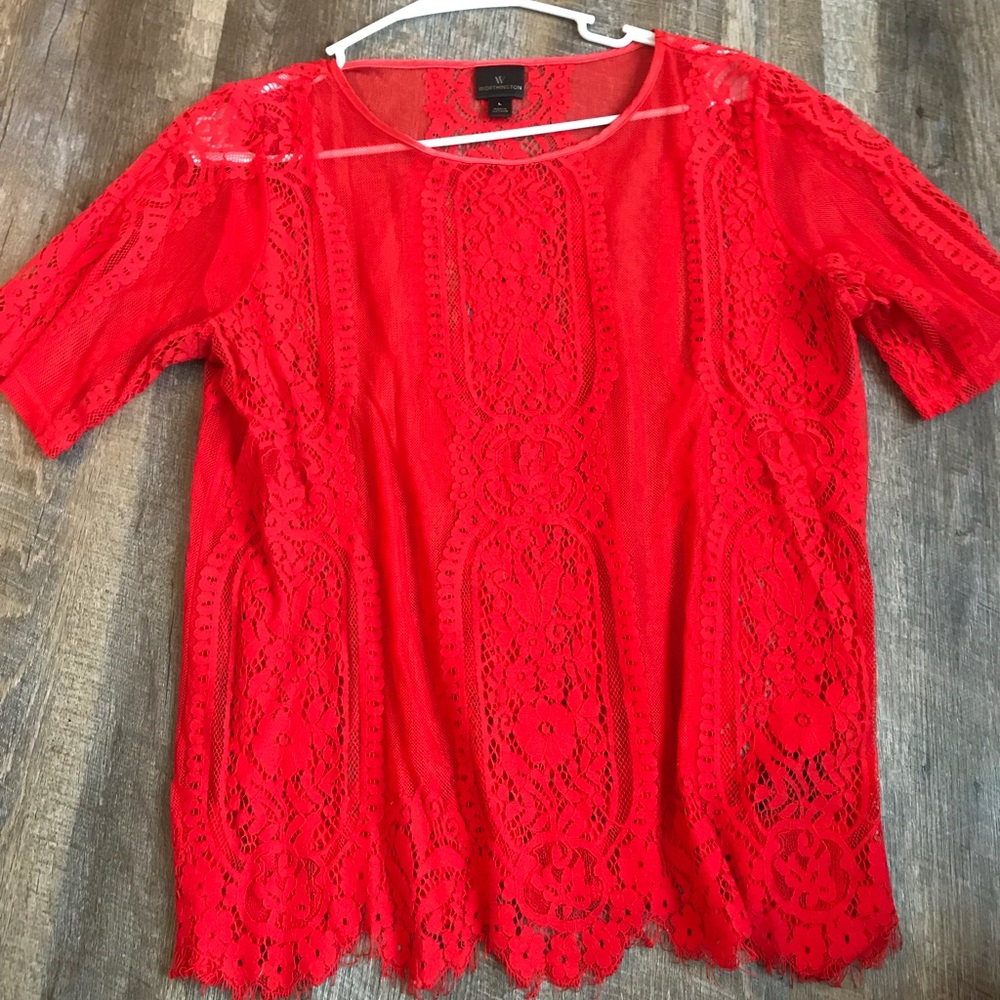 Red lace top